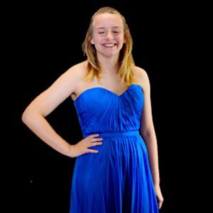 Abbie Vonn Long Pleated-Bodice Chiffon Prom Dress